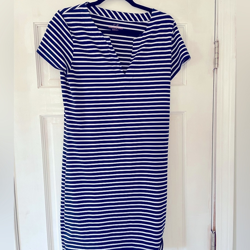 Vineyard Vines Blue Striped Sankaty Dress Small